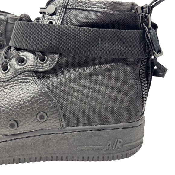 Men\'s Nike SF Air Force 1 Mid Triple Black Winter Boot Shoes Leather 2017 10.5 main image 9